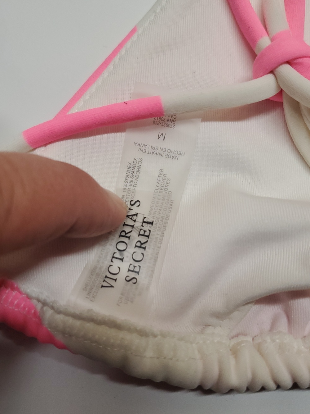 Victoria's Secret Size M White and Pink Sequin Stripe Bikini 2 Piece Set - Picture 7 of 8